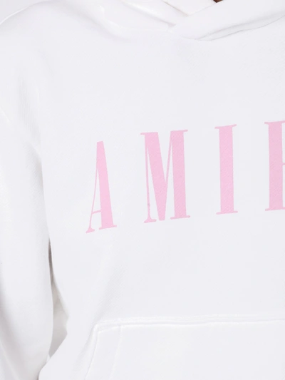 Shop Amiri White Logo Print Hoodie