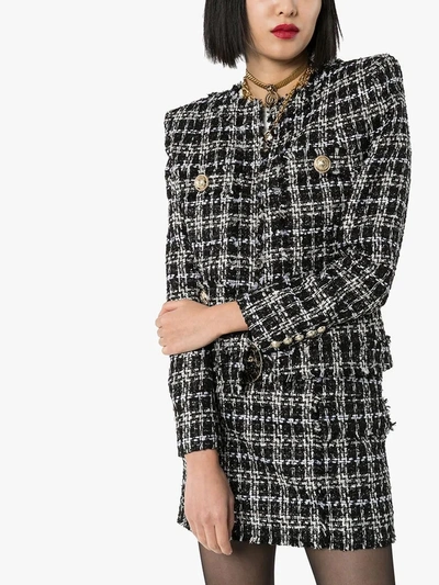 Shop Balmain Structured Tweed Blazer