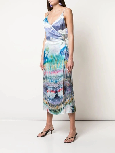 Shop Amiri Tie Dye Midi Dress In Multicolor