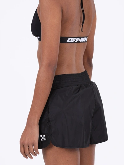 Shop Off-white Logo Detail Shorts Black