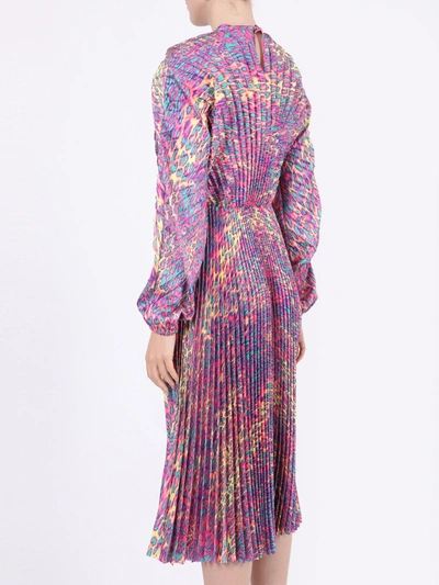 Shop Vetements Pleated Fluorescent Leopard Print Dress