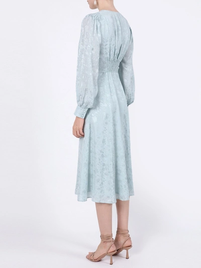 Shop Alexa Chung Floral Icy Blue V-neck Dress