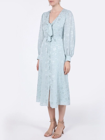 Shop Alexa Chung Floral Icy Blue V-neck Dress