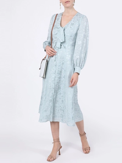 Shop Alexa Chung Floral Icy Blue V-neck Dress