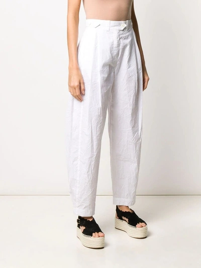 Shop Lanvin White Wrinkle-effect Pants