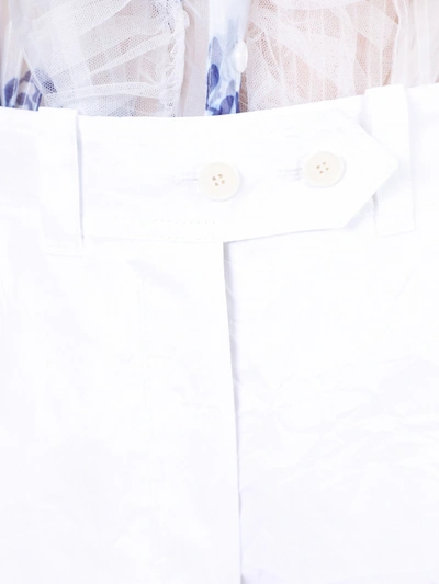 Shop Lanvin White Wrinkle-effect Pants