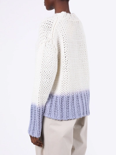Shop Acne Studios Ombré Dip Dye Knit Sweater White  Blue