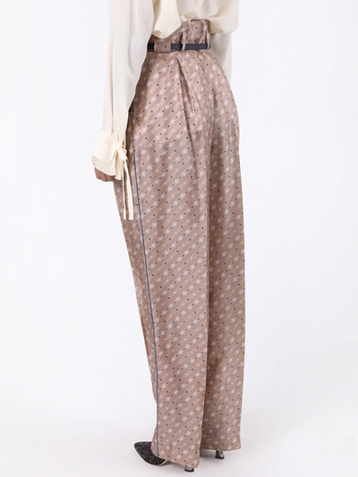 Shop Fendi Ff Logo Silk Belted Pants