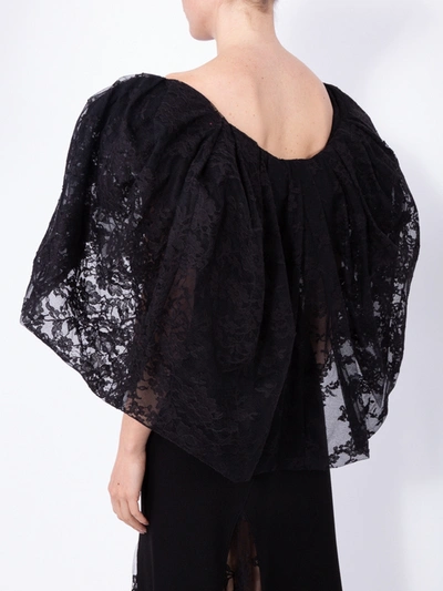 Shop Givenchy Lace Top With Oversized Puff Sleeves