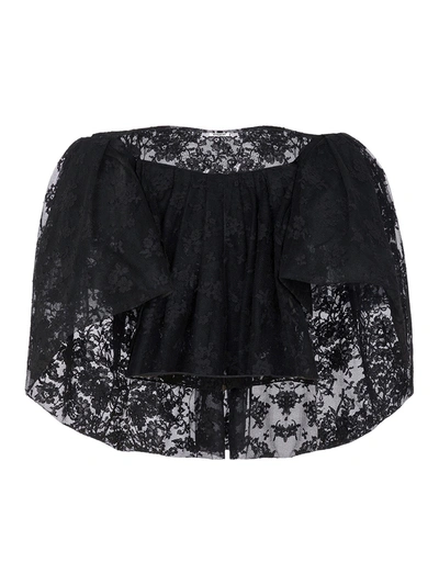 Shop Givenchy Lace Top With Oversized Puff Sleeves