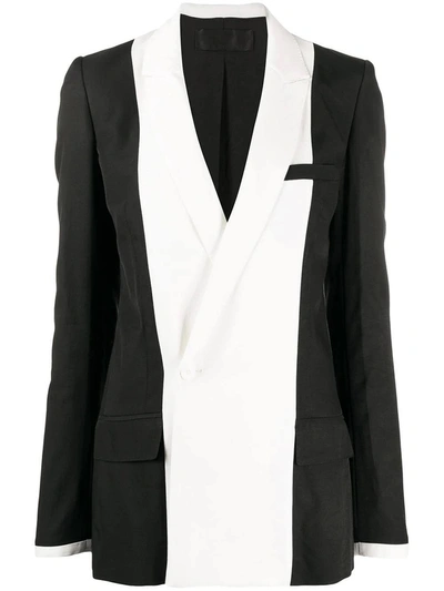 Shop Haider Ackermann Black And White Double-breasted Blazer In Black & White