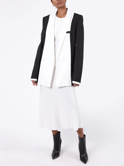 Shop Haider Ackermann Black And White Double-breasted Blazer In Black & White