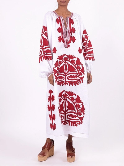 Shop Vita Kin Shalimar Midi Dress White And Burgundy