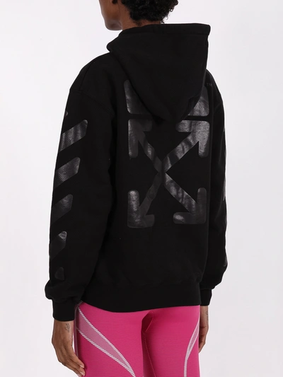 Shop Off-white Over-sized Diagonal Stripes Hoodie Black