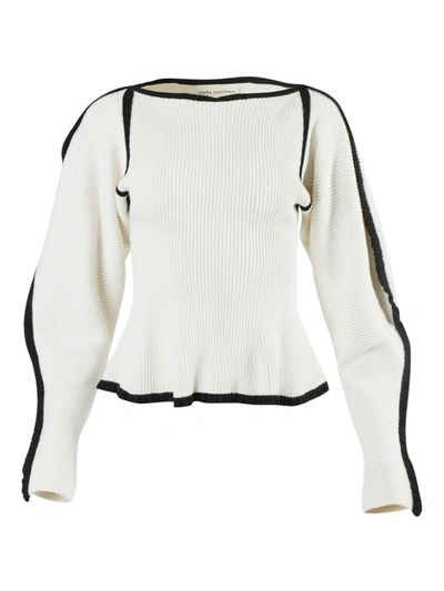 Shop Mara Hoffman Ivory And Black Trim Nova Sweater