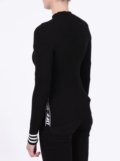 Shop Off-white Knit Industrial Cardigan In Black