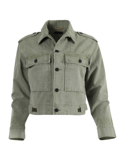 Shop Saint Laurent Military Cropped Jacket