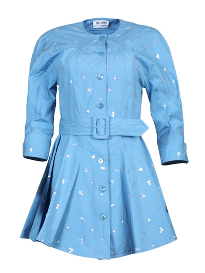 Shop Attico Light Blue Mini Dress