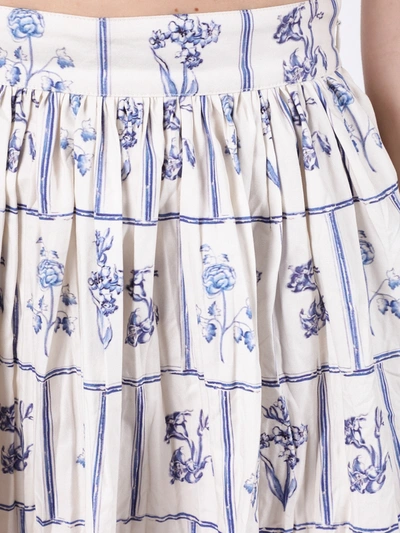 Shop Khaite Sylvia Floral Tile Midi Skirt In Multicolor