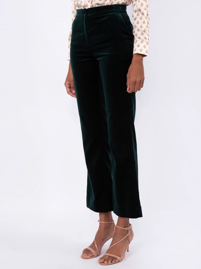 Shop Alexa Chung Green Tailored Velvet Pants