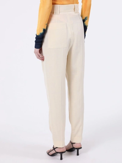 Shop Proenza Schouler Light Yellow Pleated High-waist Trousers