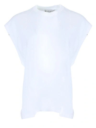 Shop Givenchy White Flutter Sleeve T-shirt