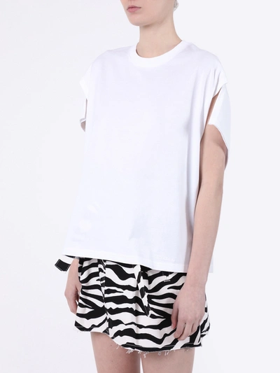 Shop Givenchy White Flutter Sleeve T-shirt