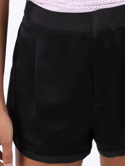 Shop Dundas Tailored Satin Shorts Black