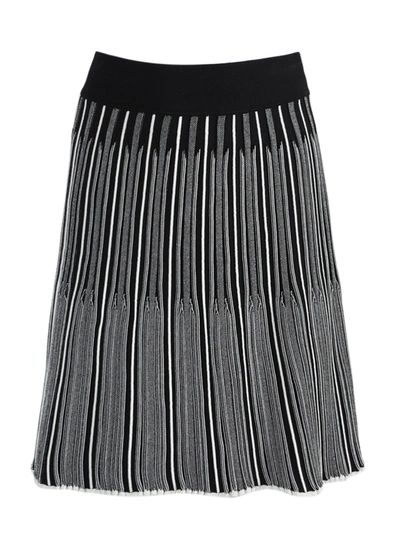 Shop Casasola Adelita Black And White Pleated Skirt In Black & White