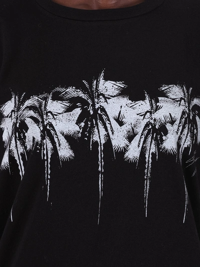 Shop Saint Laurent Black And White Palm Trees T-shirt In Black & White