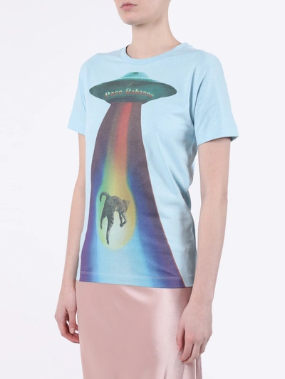 Shop Paco Rabanne Rainbow Spaceship Cat Logo T-shirt