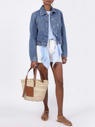 Shop Stella Mccartney Logo Hem Denim Jacket