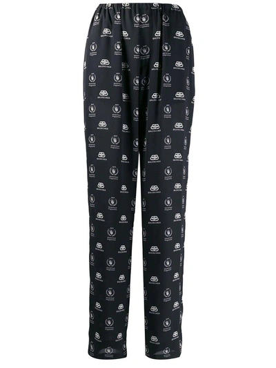 Shop Balenciaga Black And White Pajama Suit Pants In Black & White