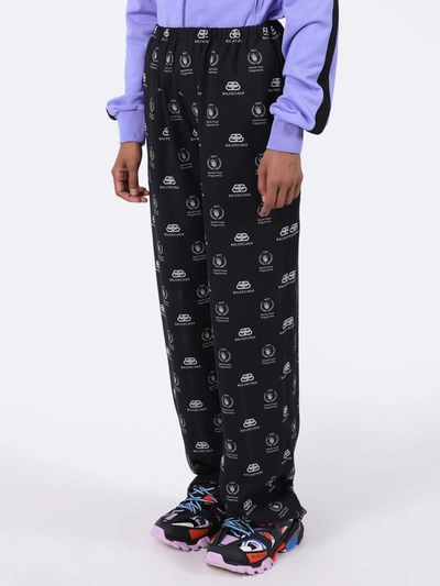 Shop Balenciaga Black And White Pajama Suit Pants In Black & White