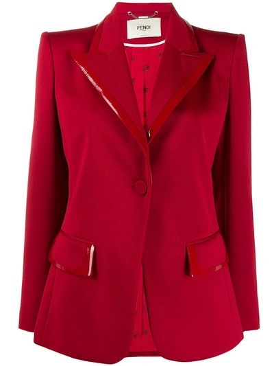 Shop Fendi Red Single Button Blazer