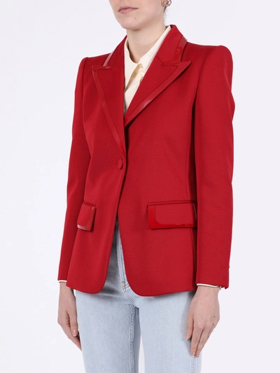 Shop Fendi Red Single Button Blazer