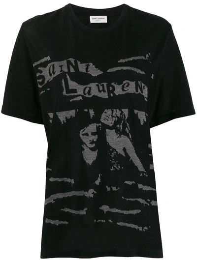 Shop Saint Laurent Oversized Jacquard Photo Logo T-shirt