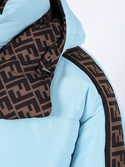 Shop Fendi Ff Reversible Puffer Jacket In Blue