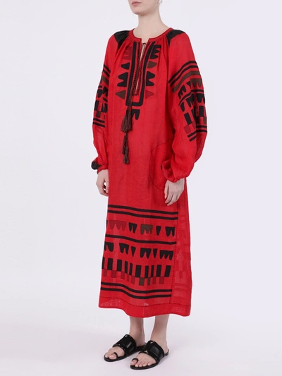 Shop Vita Kin Black And Red Fiji Midi Dress