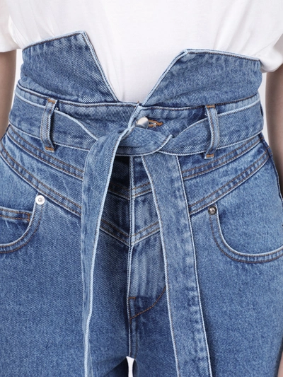 Shop Attico High-waisted Paper Bag Denim Jeans