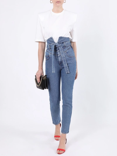 Shop Attico High-waisted Paper Bag Denim Jeans