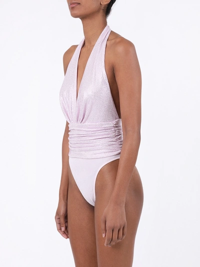 Shop Alexandre Vauthier Strassed Bodysuit In Pink
