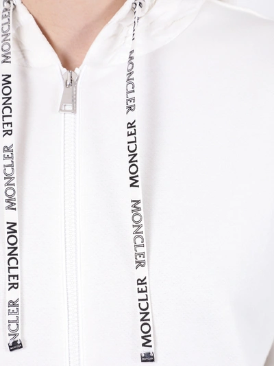 Shop Moncler White Padded Hoodie Jacket