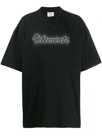 Shop Vetements Embellished Logo T-shirt Black