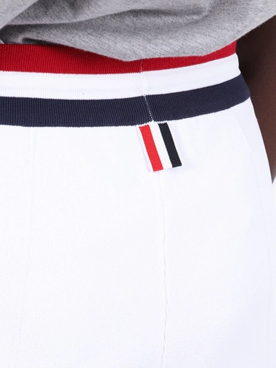 Shop Thom Browne Drawstring Pin-tuck Shorts In White
