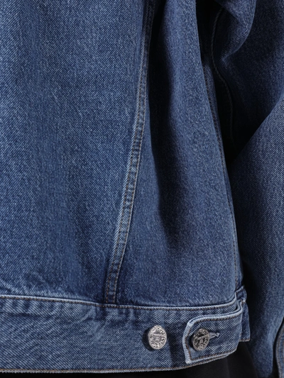 Shop Vetements Hooded Denim Jacket Blue