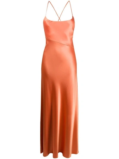 Shop Galvan Serena Satin Apricot Dress