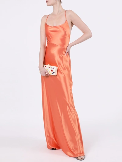 Shop Galvan Serena Satin Apricot Dress