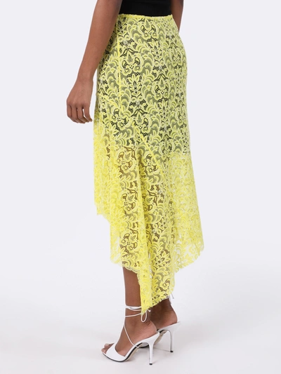 Shop Marques' Almeida Yellow Asymmetric Lace Skirt