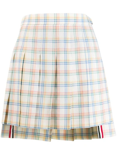 Shop Thom Browne Multicolored Check Print Skirt